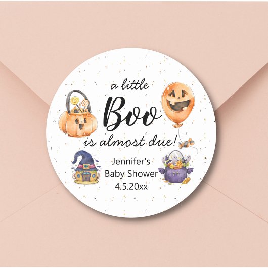 kleine boe, schattige waterverf halloween baby sho ronde sticker
