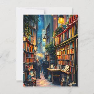 Kleine boekwinkel in een gezellige hoek van een st briefkaart