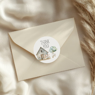 Kleine boerderij kinderkamer dieren baby shower ronde sticker