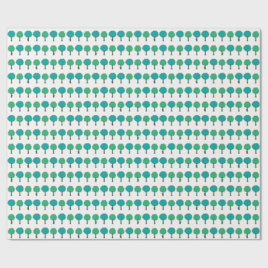 Kleine Bomen en een Verborgen Aap Wrapping Paper Cadeaupapier (Vlak)