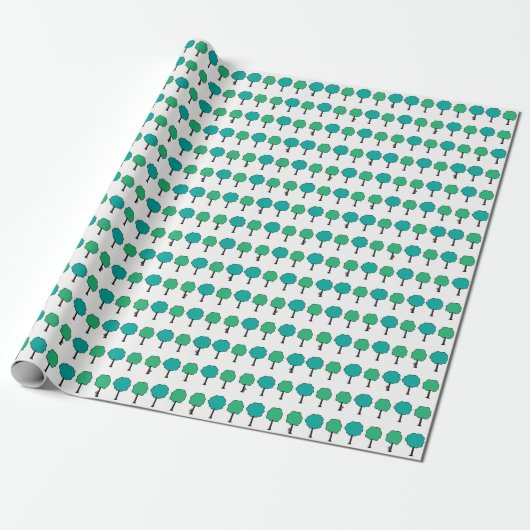 Kleine Bomen en een Verborgen Aap Wrapping Paper Cadeaupapier (Uitgerold)