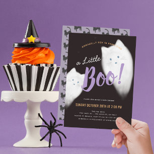 Kleine Boo Geest Kat Halloween Babyfeestje Kaart