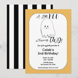 Kleine Boo Geest Kids Halloween Verjaardagsfeestje Kaart