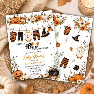 Kleine Boo Halloween Baby Shower Waslijn Kaart