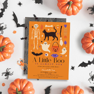 Kleine Boo Halloween-motieven Oranje baby shower Kaart