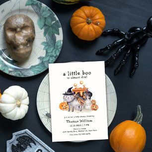 Kleine Boo Kat In Pet Heks Brouwen Baby shower Kaart