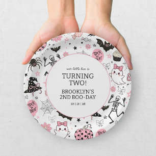 Kleine Boo Roze Meisje Halloween Verjaardag Papieren Bordje