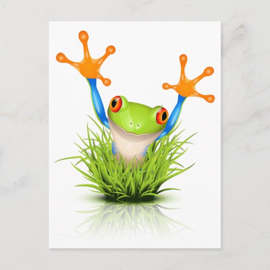 Kleine boomkikker in het gras briefkaart (Voorkant)
