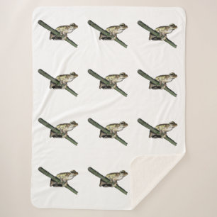 Kleine boomkikkerolie verf, grote Sherpa Blanket Deken