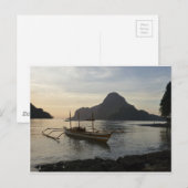 Kleine boot en oceaan briefkaart (Voorkant / Achterkant)