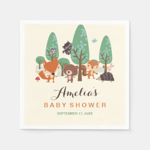 Kleine bosvrienden baby shower servetten