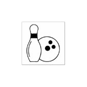 Kleine Bowling Pin & Ball Mini Houten Art Stamp Rubberstempel (Afrduk)