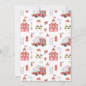 Kleine brandweerjongen met foto-jongen van zaterda kaart (Achterkant)