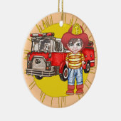 Kleine brandweerman keramisch ornament (Rechts)