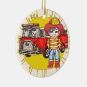 Kleine brandweerman keramisch ornament (Rechts)