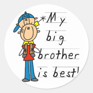 Kleine broedert-T-shirts en cadeautjes Ronde Sticker