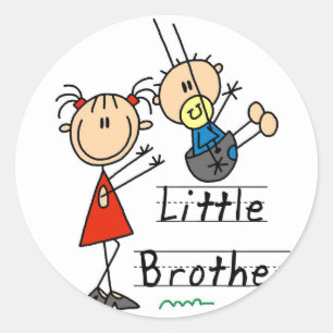 Kleine broer met Big Sister Tshirts Ronde Sticker