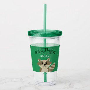 Kleine broer of Big Brother Raccoon, gepersonalise Acryl Drinkbeker
