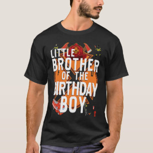 Kleine broer van de Birthday Boy Fireman Matchin T-shirt