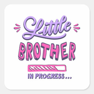 Kleine broertje aan de gang vierkante sticker