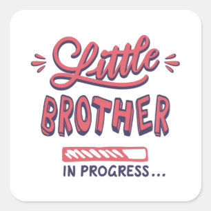 Kleine broertje aan de gang vierkante sticker