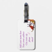 Kleine Bronze, gouden, rode en paarse kolibrie Bagagelabel (Achterkant verticaal)