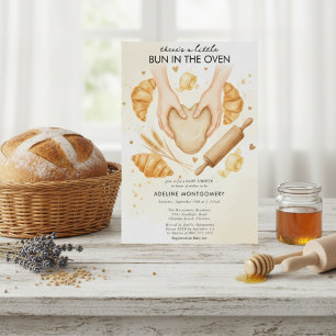 Kleine Broodje in de Oven Bakkerij Baby Shower Kaart