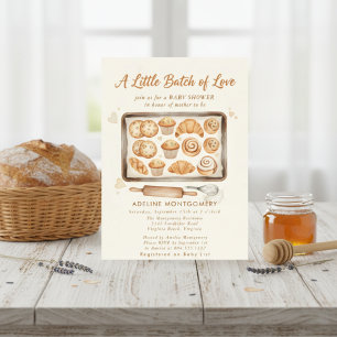 Kleine Broodje in de Oven Bakkerij Baby Shower Kaart