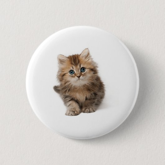 Kleine bruine kitten ronde button 5,7 cm (Voorkant)