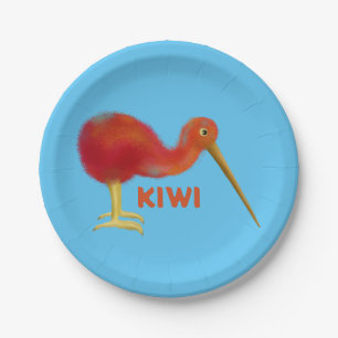 Kleine bruine kiwi papieren bordje