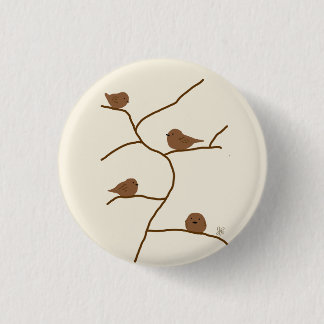 Kleine bruine vogels. 茶色の小鳥達。 ronde button 3,2 cm