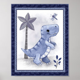 Kleine Brul Dinosaurus - T-Rex Kinderkamer Kunst Poster