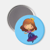 Kleine Brunette Prinses Magneet (Voorkant / Achterkant)