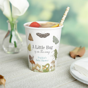 Kleine Bug Insecten Paddenstoel Jongen Baby Shower Papieren Bekers