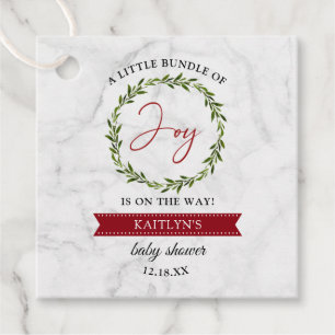 Kleine bundel met vrolijk kerstBaby shower Bedankjes Labels