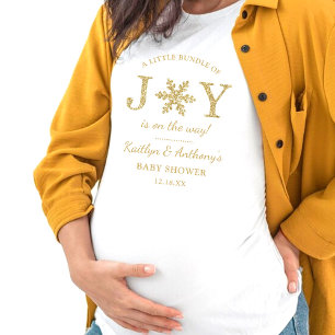 Kleine bundel met vrolijk kerstBaby shower T-shirt