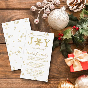 Kleine bundel met vrolijk kerstboek Baby shower Informatiekaartje
