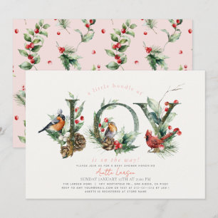 Kleine bundel van Joy Birds Pink Girl Baby shower Kaart