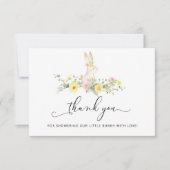 Kleine bunny baby shower bedankt kaart (Voorkant)