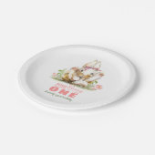 Kleine Bunny Meisjes Verjaardag Papieren Bordje (Gekanteld)