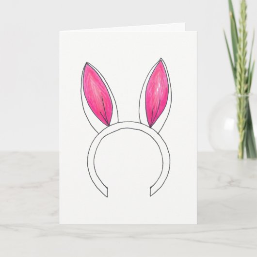 Kleine Bunny Rabbit Ears Zwangerschap Baby Vervald Aankondiging (Voorkant)