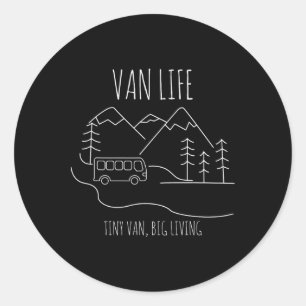 Kleine bus, groot leven ronde sticker