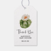 Kleine Cactus Succulent Baby shower Gift Dank je Cadeaulabel (Achterkant)