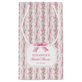 Kleine cadeautas met roze strik Coquette bruiloft (Achterkant)