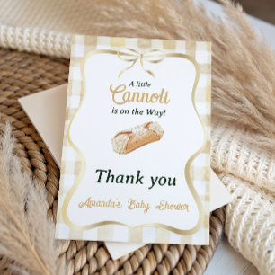 Kleine Cannoli Neutraal Beige Italiaanse Baby Show Bedankkaart