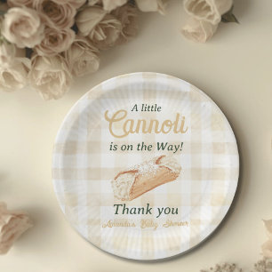 Kleine Cannoli Neutraal Beige Italiaanse Baby Show Papieren Bordje