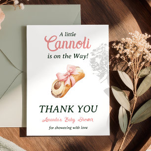 Kleine Cannoli Roze Strik Meisje Italiaanse Baby S Bedankkaart