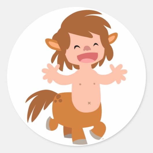Kleine Cartoon Centaur Sticker (Voorkant)