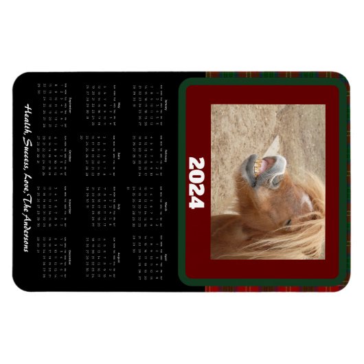 Kleine Checker Plaid Grappige Zakkalender Magneet (Horizontaal)