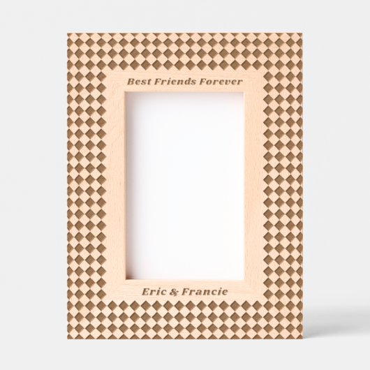 Kleine Checkerboard Pattern Beste Vrienden Lijst Gegraveerde Lijstjes (Voorkant)